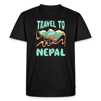 Mountain Lover Retro Travel To Nepal - Men's Premium Organic T-Shirt - black - Front - Nico (187cm)