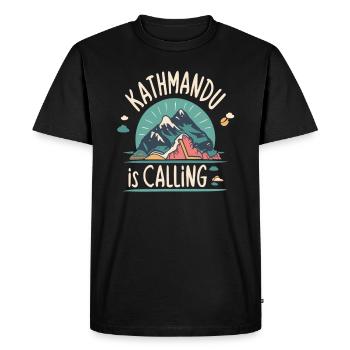 Nepal Lover Hiker Kathmandu is Calling Nepal - Men's Premium Organic T-Shirt - black - Front - Nico (187cm)