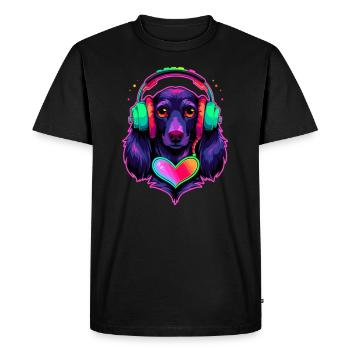 Liebhaber Elektronischer Musik Dackel DJ EDM Rave - Männer Premium Bio T-Shirt - Schwarz - Vorne - Nico (187cm)