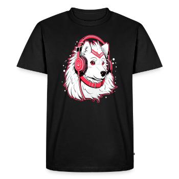 Fête Samoyède EDM Rave DJ - T-shirt Premium bio Homme - noir - Devant - Nico (187cm)