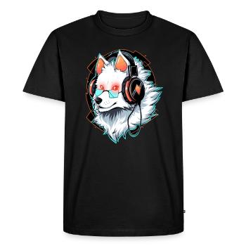 Fête Samoyède DJ Festival de musique électronique - T-shirt Premium bio Homme - noir - Devant - Nico (187cm)