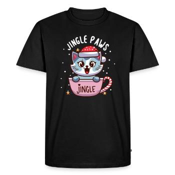 Jingle Paws Douce fête de Noël - T-shirt Premium bio Homme - noir - Devant - Nico (187cm)