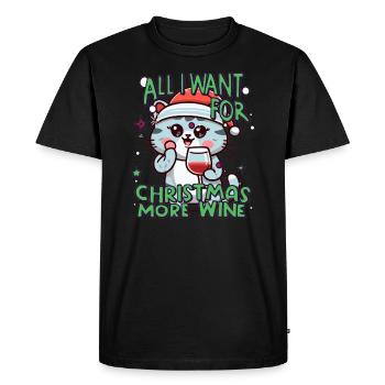 Noël mignon amateur de vin chaud Noël - T-shirt Premium bio Homme - noir - Devant - Nico (187cm)