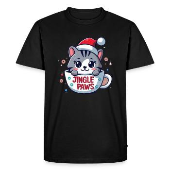 Fête de Noël mignonne Jingle Paws - T-shirt Premium bio Homme - noir - Devant - Nico (187cm)