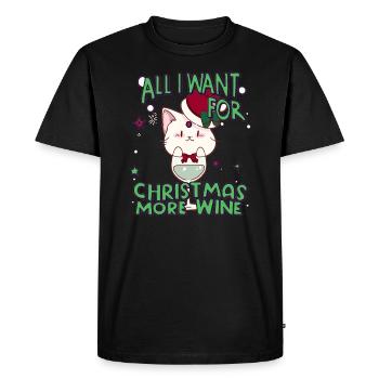 Winter Holiday Cute Christmas Party Cocktail - Men's Premium Organic T-Shirt - black - Front - Nico (187cm)