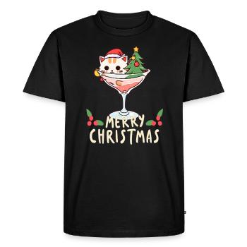 Fête de Noël Cocktail d’hiver Noël - T-shirt Premium bio Homme - noir - Devant - Nico (187cm)