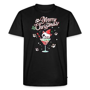Winter Holiday Christmas Cocktail Cute Christmas - Men's Premium Organic T-Shirt - black - Front - Nico (187cm)
