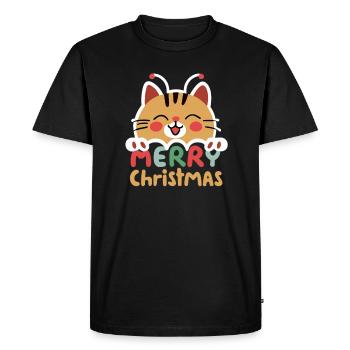 Vacances d’hiver Costume de chat de Noël rétro C - T-shirt Premium bio Homme - noir - Devant - Nico (187cm)