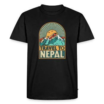 Travel to Nepal Mountain Lover Hiker - Men's Premium Organic T-Shirt - black - Front - Nico (187cm)