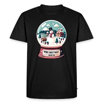 Vin chaud d’hiver Vin rétro Amour de Noël - T-shirt Premium bio Homme - noir - Devant - Nico (187cm)