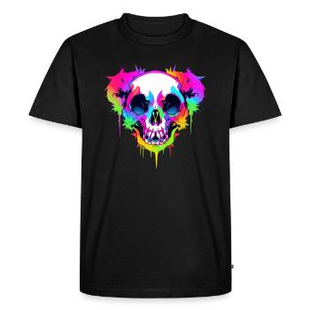 Trippy EDM Panda Techno Festival Rave - T-shirt Premium bio Homme - noir - Devant - Nico (187cm)