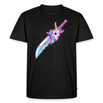 Techno Party Rainbow EDM Rave - Men's Premium Organic T-Shirt - black - Front - Nico (187cm)
