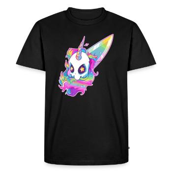 Festival électronique EDM Unicorn DJ - T-shirt Premium bio Homme - noir - Devant - Nico (187cm)