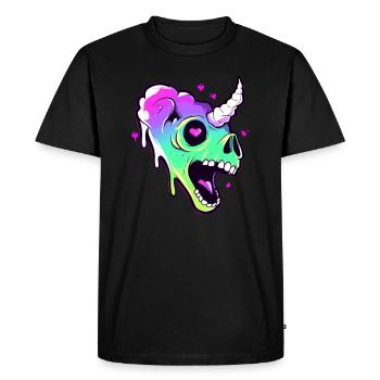 Rainbow Party Zombie Unicorn EDM Festival - Men's Premium Organic T-Shirt - black - Front - Nico (187cm)