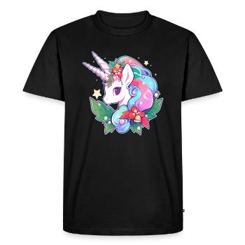 Cute Christmas Unicron Winter Festival EDM - Men's Premium Organic T-Shirt - black - Front - Nico (187cm)