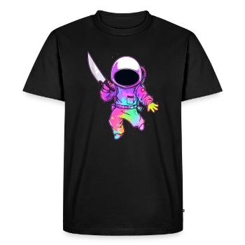 Cute Astronaut Traveler Kosmos Cosmos Lover - Men's Premium Organic T-Shirt - black - Front - Nico (187cm)