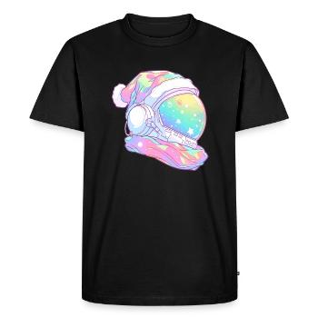 Cosmos Christmas Astronaut Trippy Winter Festival - Men's Premium Organic T-Shirt - black - Front - Nico (187cm)