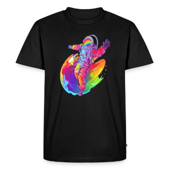 Astronaut Space Lover Traveler Cosmos - Men's Premium Organic T-Shirt - black - Front - Nico (187cm)