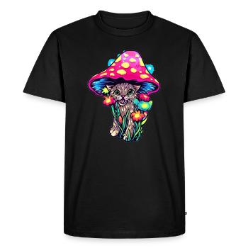 EDM Trippy Festival Rave Psychedelic Party Kat - Men's Premium Organic T-Shirt - black - Front - Nico (187cm)