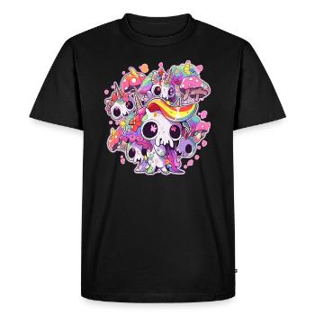 Trippy Party Unicorn DJ EDM Psychedelic Festival - Men's Premium Organic T-Shirt - black - Front - Nico (187cm)