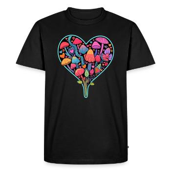 Psychedelic Forest Art EDM Festival Lovers - Men's Premium Organic T-Shirt - black - Front - Nico (187cm)
