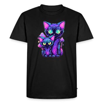 Electronic Music Lovers EDM Festival Cat - Men's Premium Organic T-Shirt - black - Front - Nico (187cm)