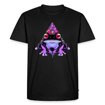 Trippy Frog Art Electronic Music Festival EDM Rave - Men's Premium Organic T-Shirt - black - Front - Nico (187cm)