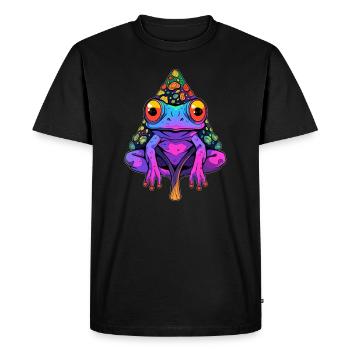 Trippy Festival Grenouille EDM DJ Psychédélique Rave - T-shirt Premium bio Homme - noir - Devant - Nico (187cm)