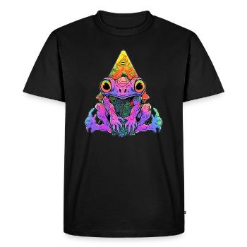 Sacred Geometry EDM Trippy Frog Psychedelic Rave - Men's Premium Organic T-Shirt - black - Front - Nico (187cm)