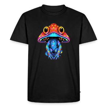 Cute EDM Forest Festival Frog DJ Trippy Rave - Men's Premium Organic T-Shirt - black - Front - Nico (187cm)