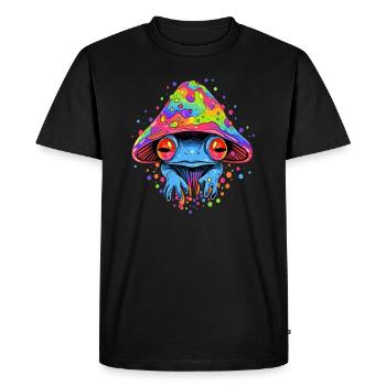 EDM Party Frog DJ Trippy Psychedelic Rave - Men's Premium Organic T-Shirt - black - Front - Nico (187cm)