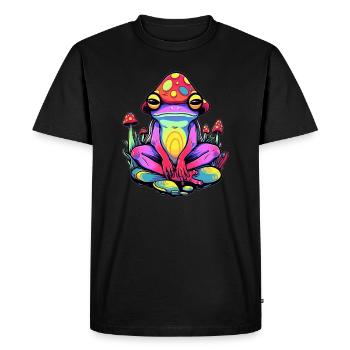 Amoureux de la musique électronique Méditation Grenouille - T-shirt Premium bio Homme - noir - Devant - Nico (187cm)