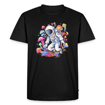 Summer EDM Festival Trippy Astronaut Rave - Men's Premium Organic T-Shirt - black - Front - Nico (187cm)