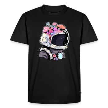 Trippy Forest Rave Psychedelic Astronaut EDM Rave - Men's Premium Organic T-Shirt - black - Front - Nico (187cm)
