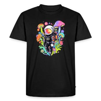 Electronic Music Lover EDM Festival Trippy Forest - Men's Premium Organic T-Shirt - black - Front - Nico (187cm)