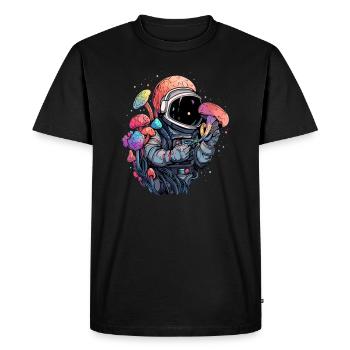 Summer Festival Psychedelic Rave Astronaut EDM DJ - Men's Premium Organic T-Shirt - black - Front - Nico (187cm)