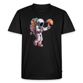 EDM Rave Trippy Spaceman Psychedelic Festival - T-shirt Premium bio Homme - noir - Devant - Nico (187cm)