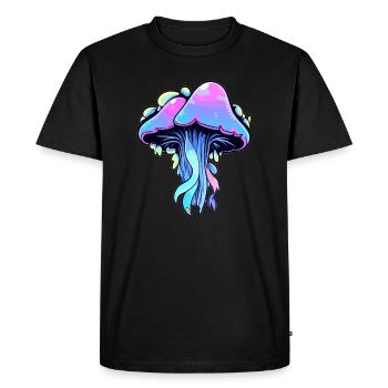 Trippy Méduse Psychédélique Festival EDM Rave - T-shirt Premium bio Homme - noir - Devant - Nico (187cm)