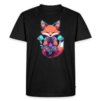 Amoureux de la forêt magique Trippy Renard Art Psychédélique Rave - T-shirt Premium bio Homme - noir - Devant - Nico (187cm)