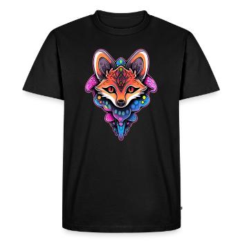 Trippy Fox Dj Psychedelic Festival Rave - T-shirt Premium bio Homme - noir - Devant - Nico (187cm)