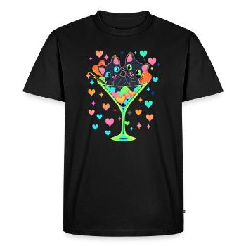 Cocktail d’amour Saint-Valentin Mignon Couple assorti - T-shirt Premium bio Homme - noir - Devant - Nico (187cm)