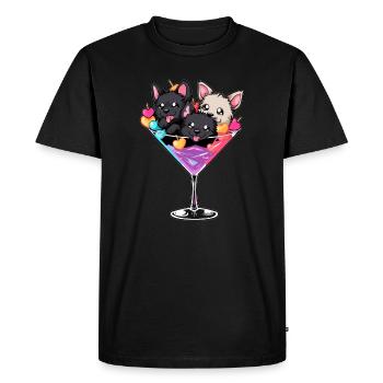 Puppy Lover Love Cocktail Saint-Valentin - T-shirt Premium bio Homme - noir - Devant - Nico (187cm)