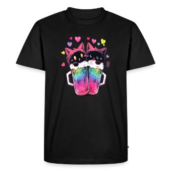 Lustiges Bier Matching Valentinstag - Männer Premium Bio T-Shirt - Schwarz - Vorne - Nico (187cm)
