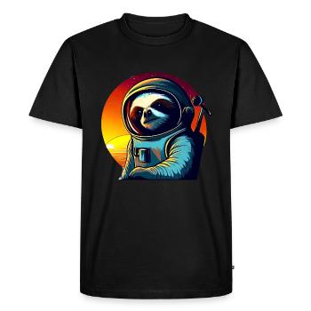 Lazyer in space at sunset - Men's Premium Organic T-Shirt - black - Front - Nico (187cm)