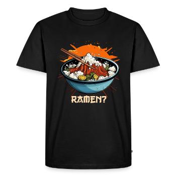 Asian Ramen Bowl with Ramen Saying - Men's Premium Organic T-Shirt - black - Front - Nico (187cm)