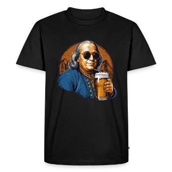 Ben Dranklin - Funny Beer Lover Design - Men's Premium Organic T-Shirt - black - Front - Nico (187cm)