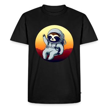 Lazyer in space at sunset - Men's Premium Organic T-Shirt - black - Front - Nico (187cm)
