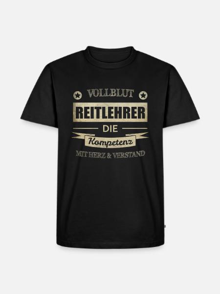 Reitlehrer Spruch - Männer Premium Bio T-Shirt - Schwarz