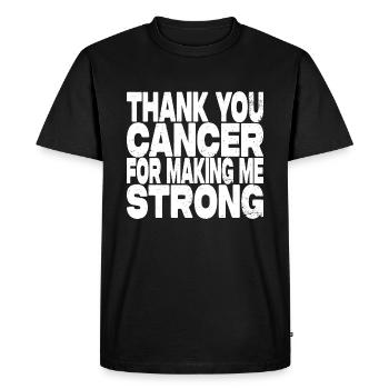Merci Cancer de m’avoir rendu fort - T-shirt Premium bio Homme - noir - Devant - Nico (187cm)