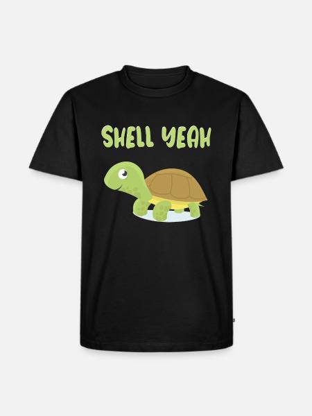 shell yeah turtle shirt - Männer Premium Bio T-Shirt - Schwarz